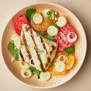 summer grilled halibut- fitness zone